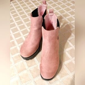 NWOT! Koi, Pink Suede Ankle Boots. Size 7